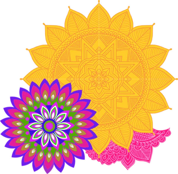 Vibrant Mandalas Design PNG Transparent Background