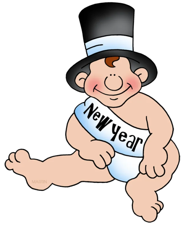 Baby New Year Cartoon PNG Transparent Background