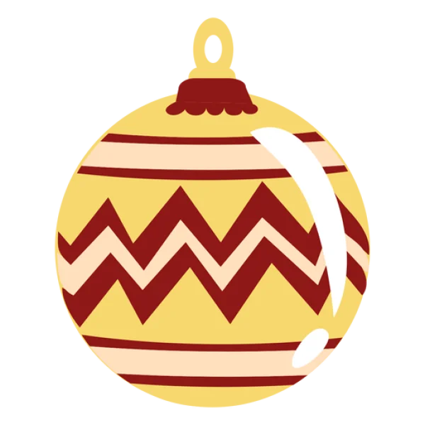 Golden Yellow Christmas Ornament PNG Transparent