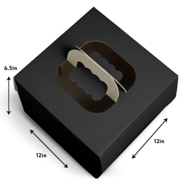 Black Gift Box with Handle PNG Transparent