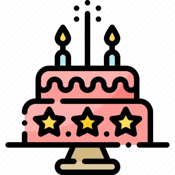Birthday Cake with Candles Icon Transparent Background