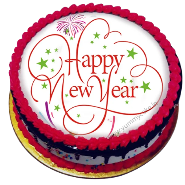 Happy New Year Cake PNG Transparent