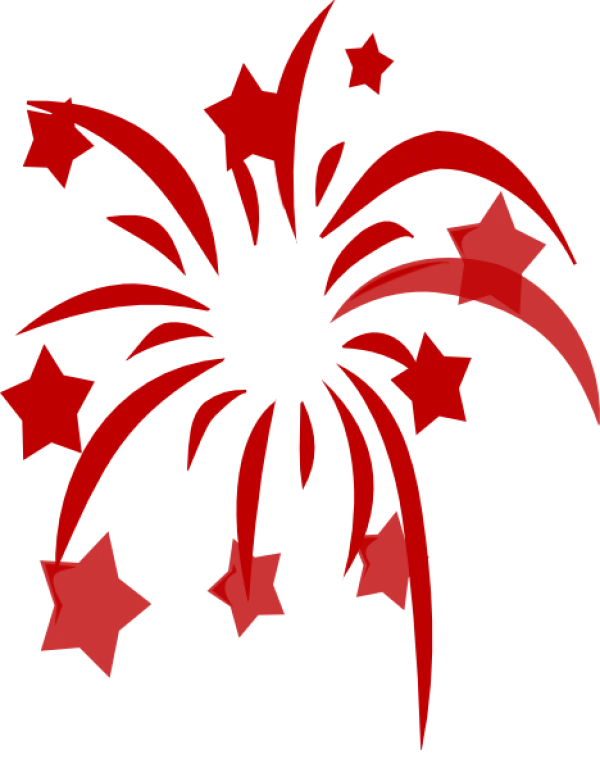 Red Starburst Fireworks PNG Transparent