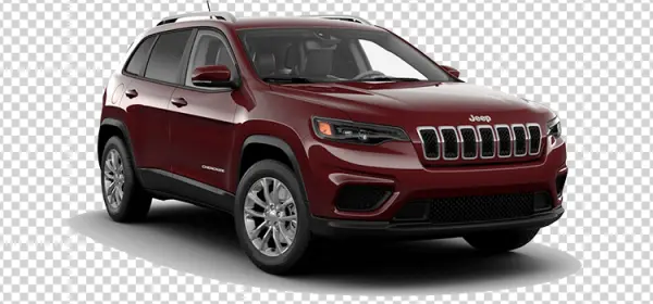 Red Jeep Cherokee SUV PNG Transparent Background