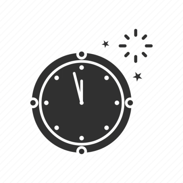 Midnight Countdown Clock Icon PNG Transparent