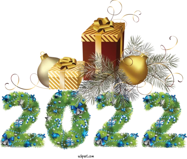 New Year 2022 Festive Decorations PNG Transparent Background