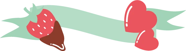 Cute Strawberry and Hearts Banner PNG Transparent Background