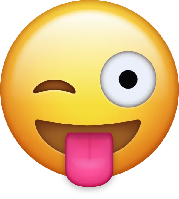 Winking Face with Tongue Out Emoji PNG Transparent Background