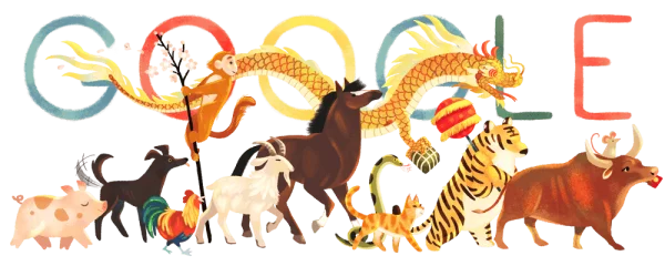 Chinese Zodiac Animals Google Doodle PNG