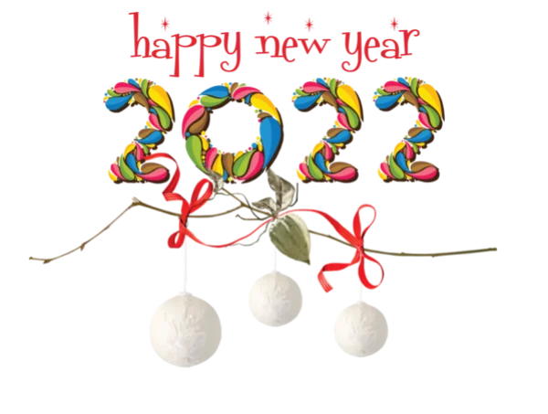 Happy New Year 2022 Decoration PNG