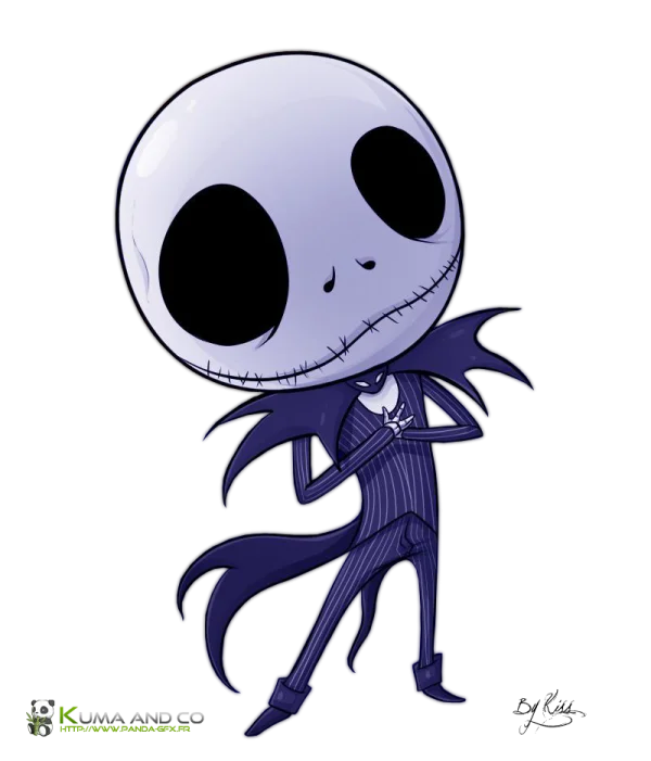 Cute Chibi Jack Skellington Cartoon PNG