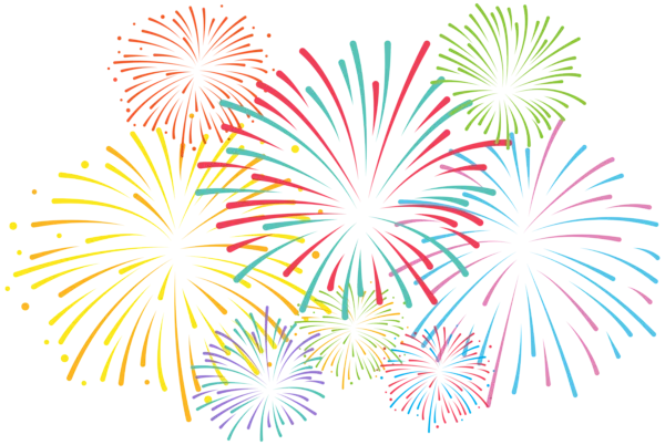 Colorful Fireworks Explosion PNG Transparent Background