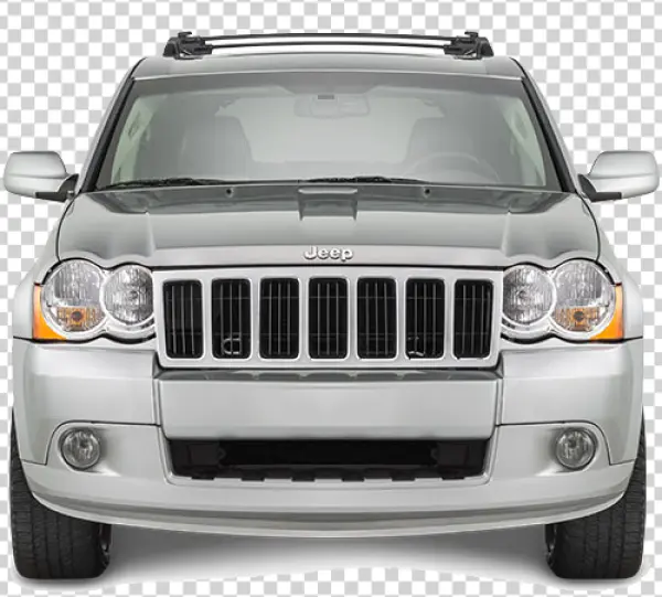 Silver Jeep Grand Cherokee SUV Front PNG Transparent