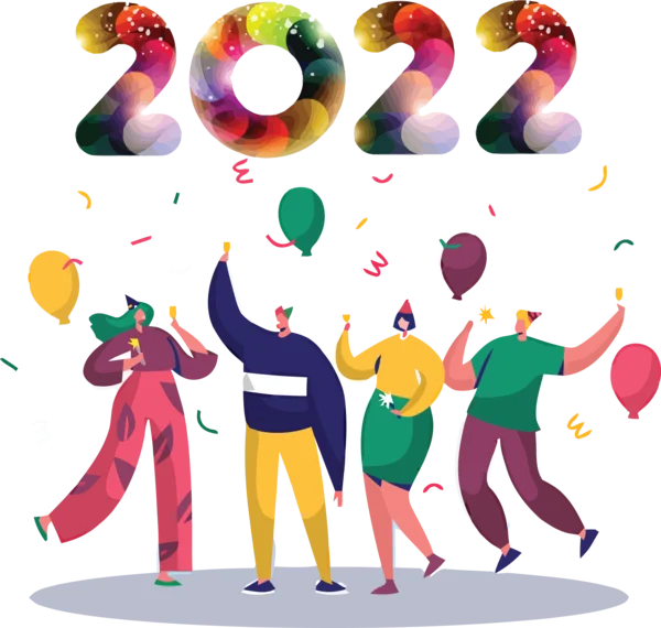 New Year 2022 Celebration Party PNG Transparent