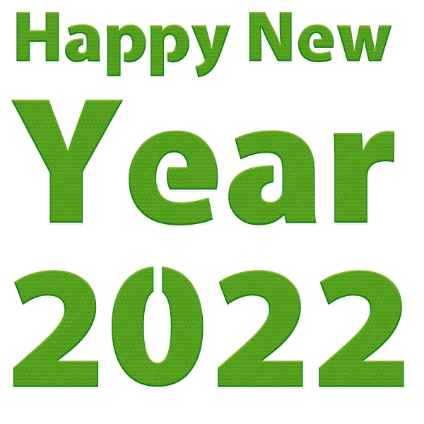 Happy New Year 2022 Green Text PNG