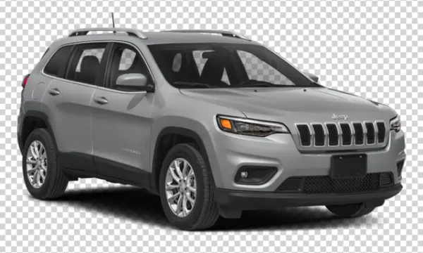 Silver Jeep Cherokee SUV PNG Transparent Background