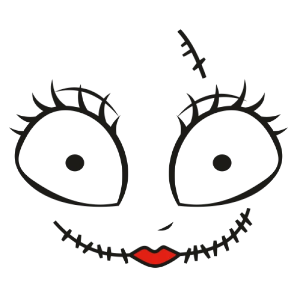 Stitched Doll Face PNG Transparent Background