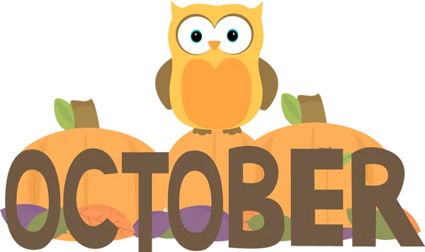 October Owl and Pumpkins Fall Design PNG