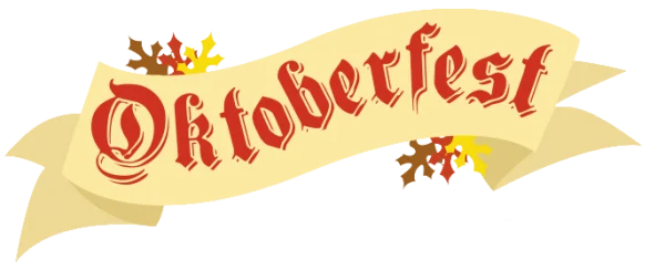 Oktoberfest Banner with Autumn Leaves PNG