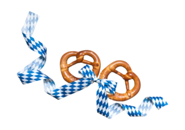 Bavarian Pretzels with Oktoberfest Ribbon PNG Transparent Background