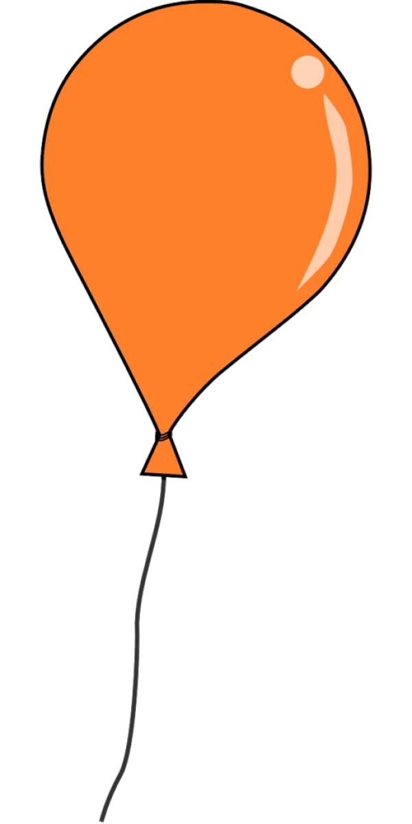Orange Balloon PNG Transparent Background