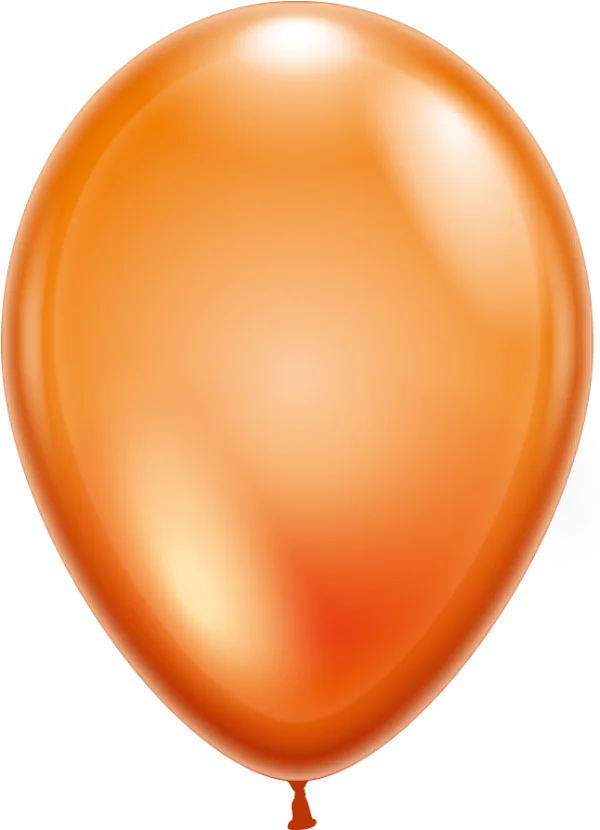 Glossy Orange Balloon PNG Transparent Background