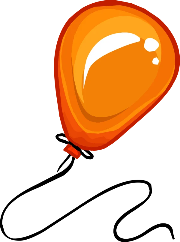 Orange Balloon PNG Transparent Background