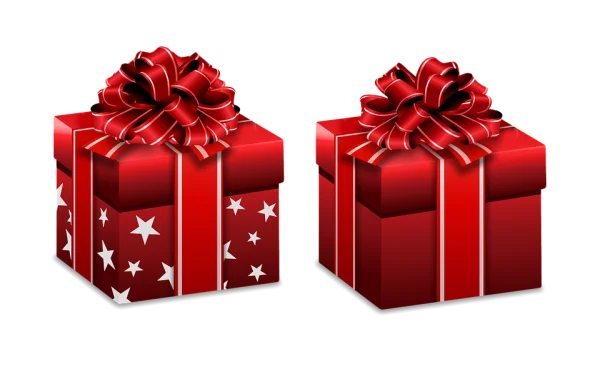 Red Gift Boxes with Bows PNG Transparent