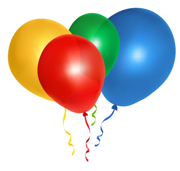 Colorful Party Balloons PNG Transparent Background
