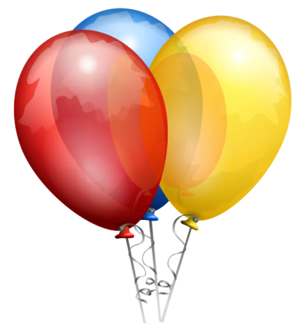 Colorful Party Balloons PNG Transparent Background