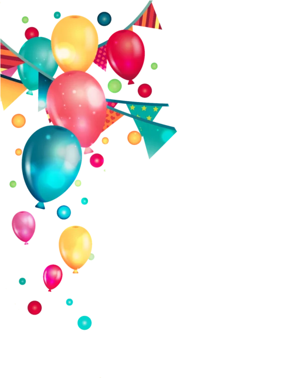 Colorful Party Balloons and Banners PNG