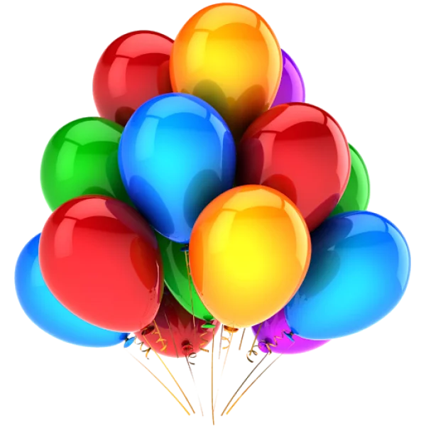 Colorful Party Balloons PNG Transparent Background