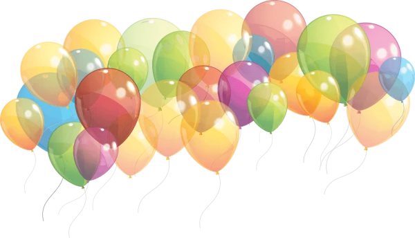 Colorful Party Balloons PNG Transparent Background