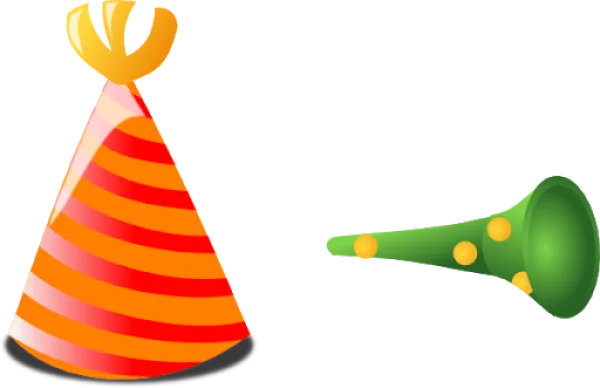 Party Hat and Horn PNG Transparent Background