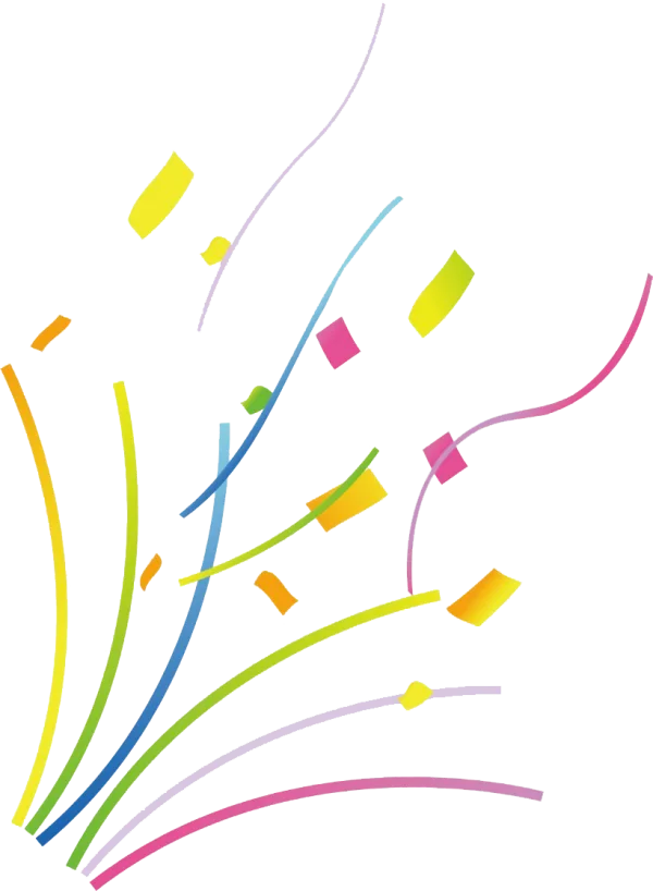 Colorful Confetti and Streamers PNG Transparent Background