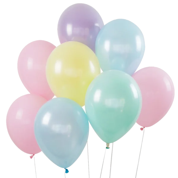 Pastel Party Balloons PNG Transparent