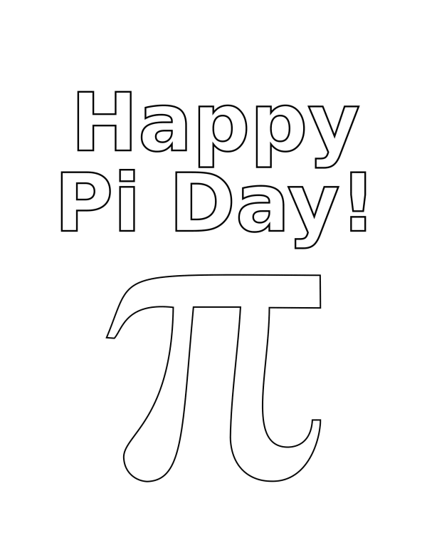 Happy Pi Day Text with Pi Symbol PNG