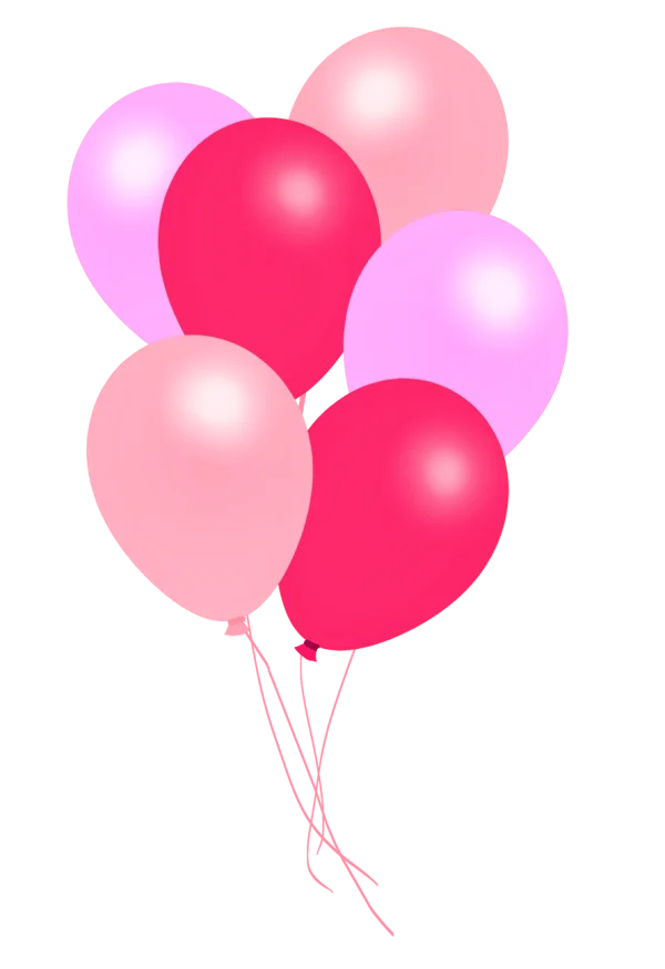 Pink and Fuchsia Balloons Transparent Background