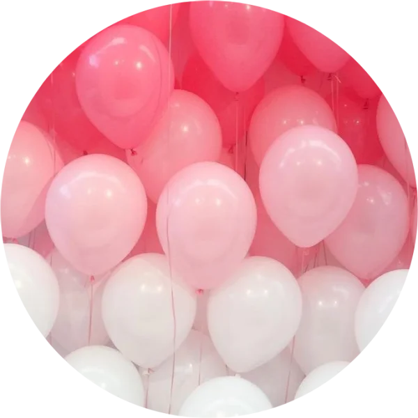 Pink and White Balloons Transparent Background