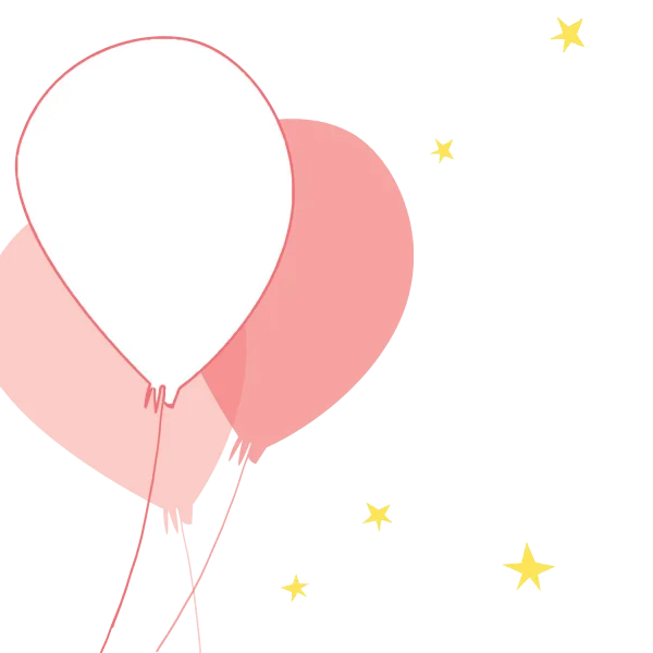 Pastel Balloons and Stars PNG Transparent