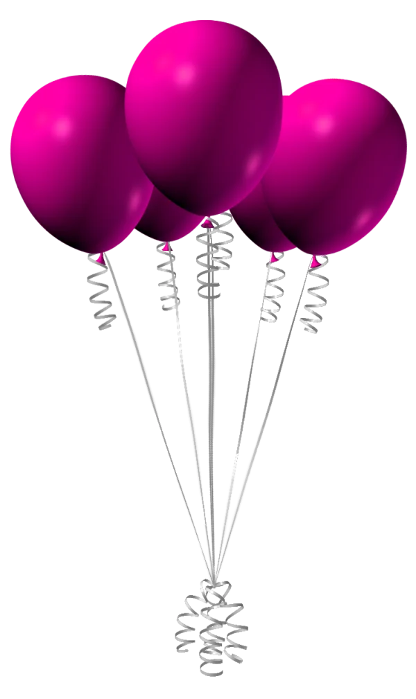 Pink Party Balloons Bunch PNG Transparent