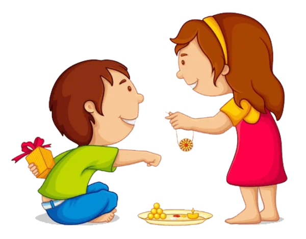 Raksha Bandhan Siblings Celebration PNG Transparent Background