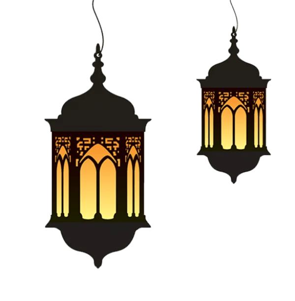 Glowing Islamic Lanterns PNG Transparent Background
