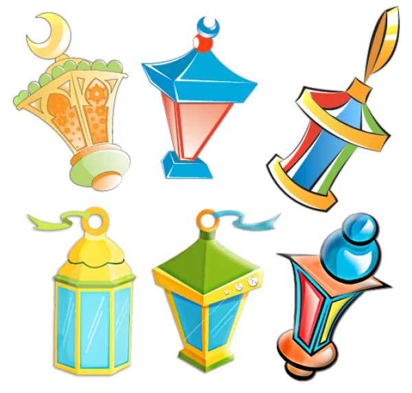 Vibrant Ramadan Lanterns Collection PNG