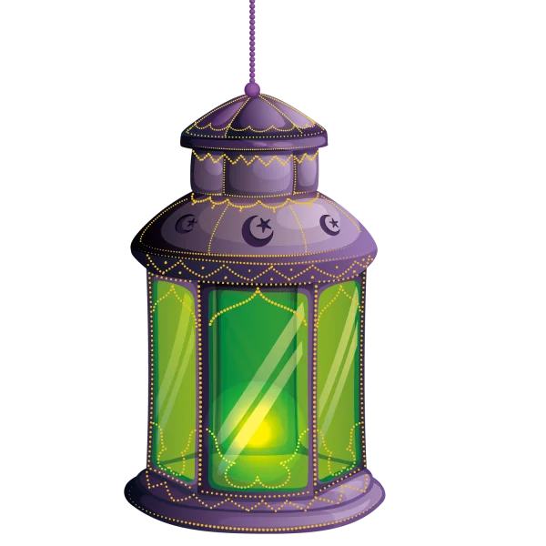 Ramadan Lantern with Crescent Moon and Star PNG