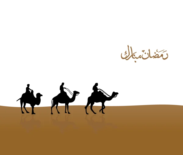 Ramadan Mubarak Camel Riders Silhouette PNG