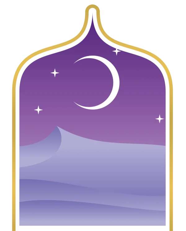 Islamic Arch Desert Night Scene PNG