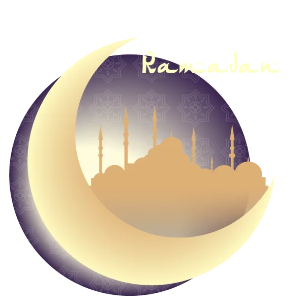 Ramadan Crescent Moon Mosque Silhouette PNG