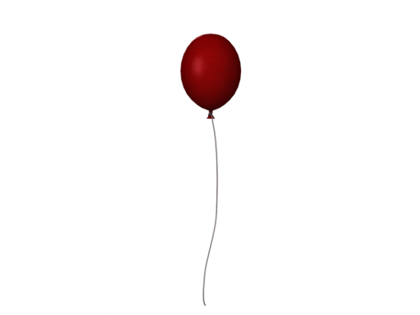 Red Balloon with String PNG Transparent