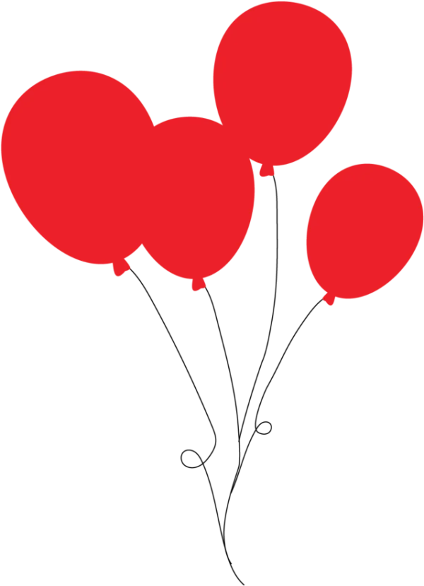 Red Balloons PNG Transparent Background